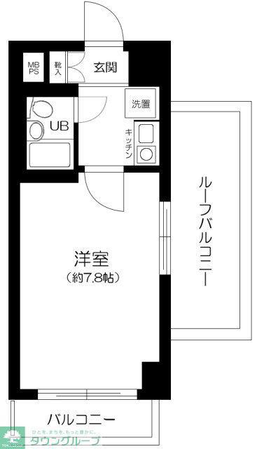 ライオンズマンション東駒形(1K/7階)の間取り写真