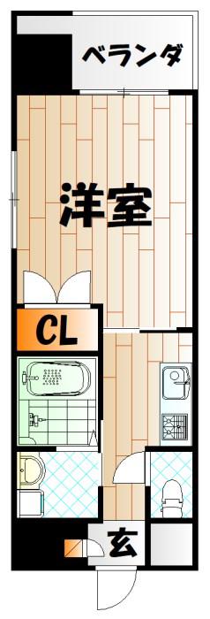 リファレンス小倉駅前(1K/7階)の間取り写真
