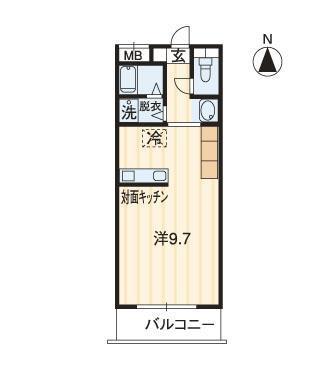 ホープTOMOII(1K/3階)の間取り写真