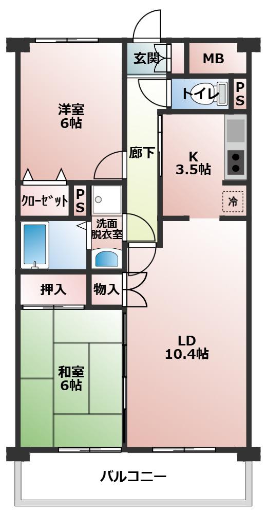 ぷらすぴあ・さいとうII(2LDK/3階)の間取り写真