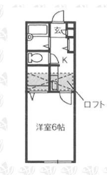 BCASA桐生IIRE-BORN(1K/1階)の間取り写真