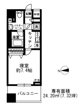 レジディア四谷三丁目(1K/7階)の間取り写真