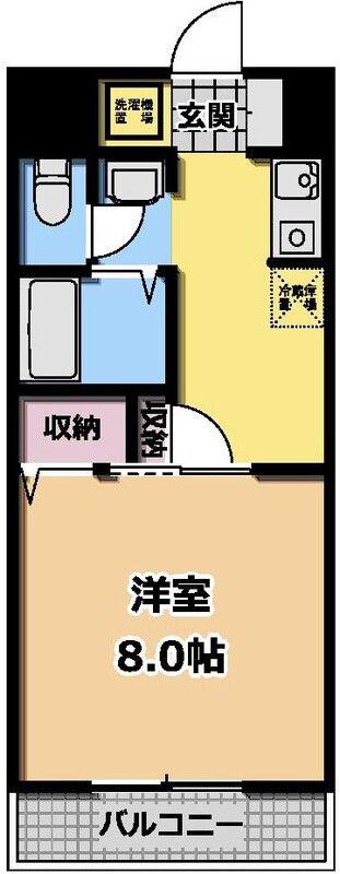 ホワイトレジデンス(1K/2階)の間取り写真