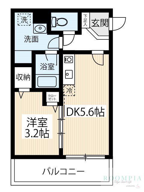 ARCOBALENO SHINITABASHI(1DK/4階)の間取り写真