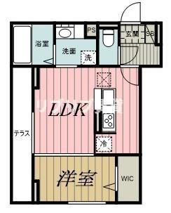 D-ROOM神明町II B(1LDK/1階)の間取り写真