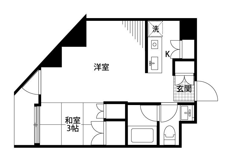 新潟芙蓉コモンズ(ワンルーム/5階)の間取り写真