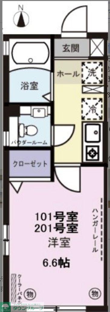 GLUCK(1K/2階)の間取り写真