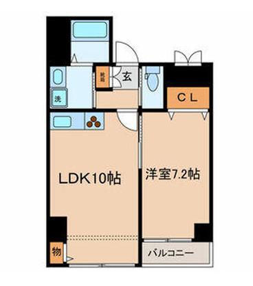 アルテール東日本橋(1LDK/6階)の間取り写真