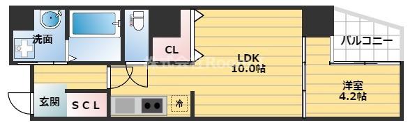 G-STYLE天満橋天満橋(1LDK/14階)の間取り写真