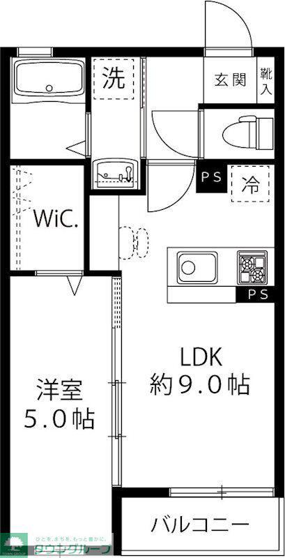 ソレアード町田(1LDK/2階)の間取り写真