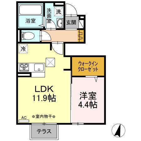 サンコート(1LDK/1階)の間取り写真