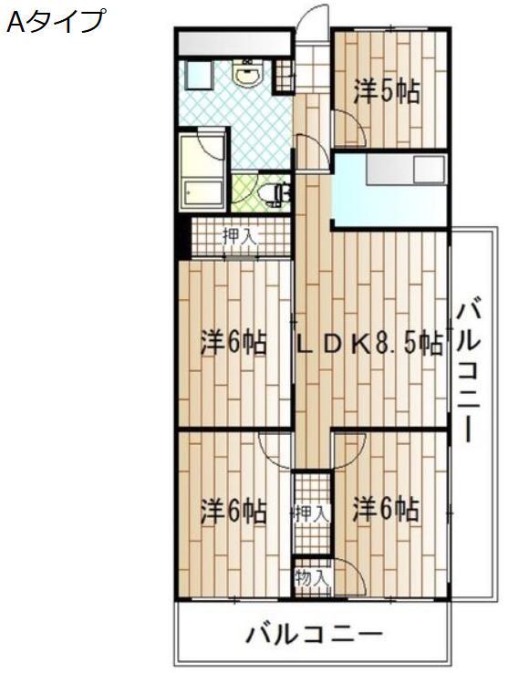 ハイマート屋島(4DK/9階)の間取り写真