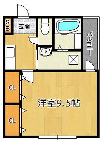フジパレス塚本東(1K/1階)の間取り写真