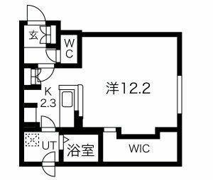 ラフィナート山鼻(1K/2階)の間取り写真