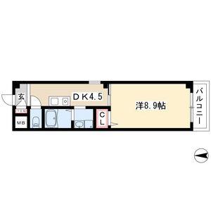 ポポラーレ ヒロ(1DK/3階)の間取り写真