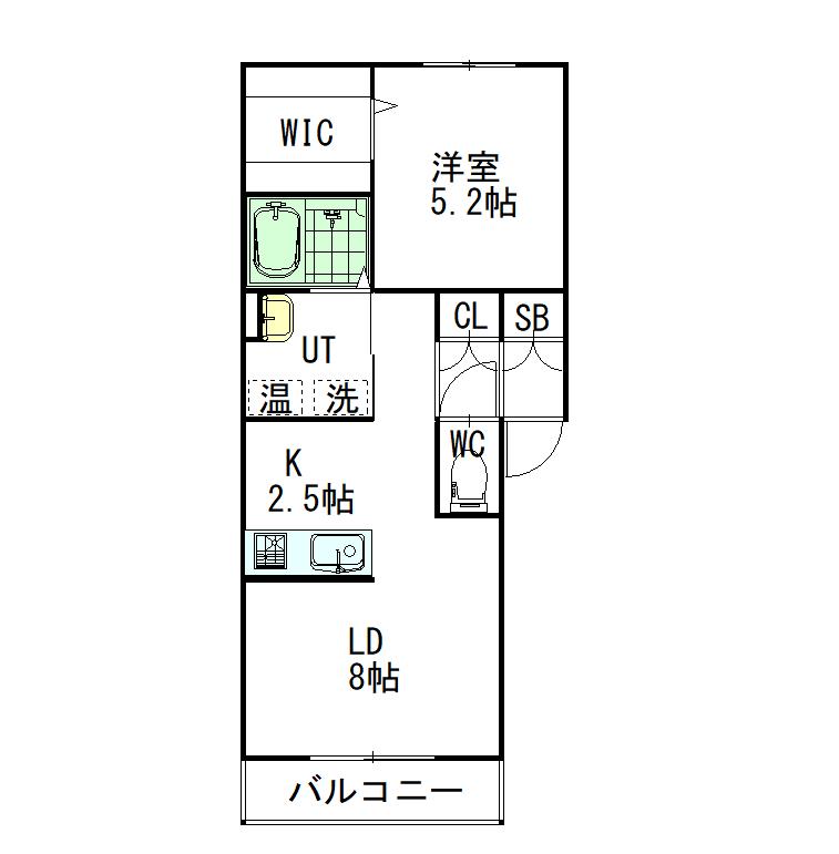 ディアス(1LDK/2階)の間取り写真