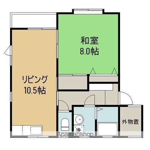 コーポオリエンタル(1LDK/1階)の間取り写真