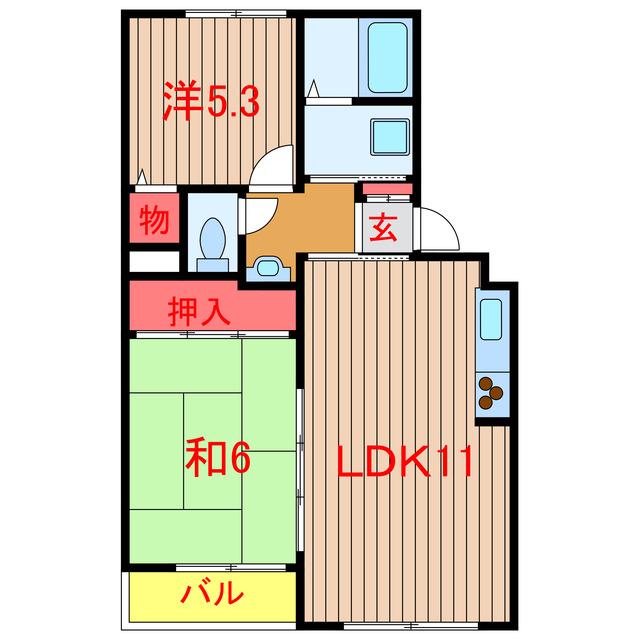 フラットセブン芝山(2LDK/1階)の間取り写真