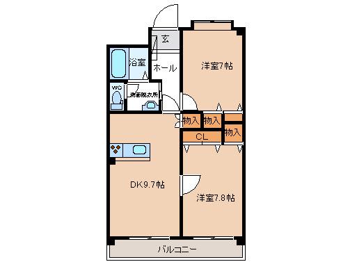 際波フォレストヒルズ(2LDK/2階)の間取り写真