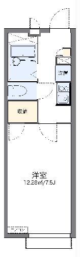 レオパレスグランドソレーユ(1K/1階)の間取り写真