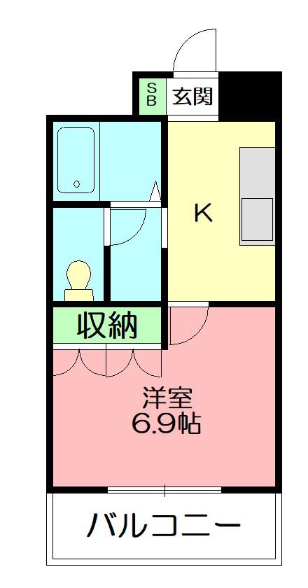 マーガレットSK(1K/2階)の間取り写真