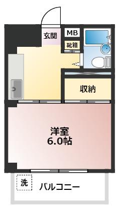 リバーサイド東雪谷(1K/1階)の間取り写真