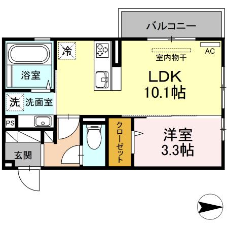 コンフォール(1LDK/3階)の間取り写真