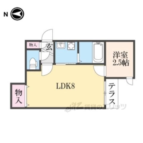 SJS下立売(1LDK/1階)の間取り写真