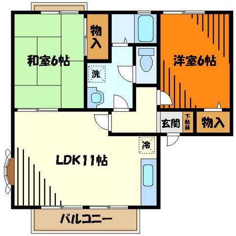 ストークピアアルファミール(2LDK/1階)の間取り写真