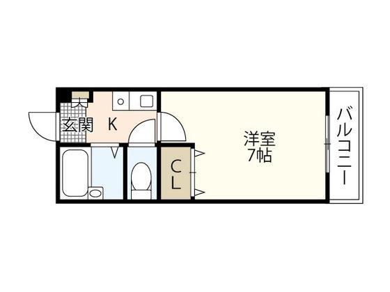コーポNSR(1K/3階)の間取り写真