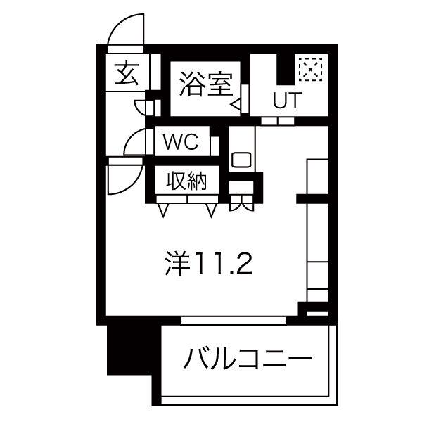 ルシェット白川公園(ワンルーム/3階)の間取り写真