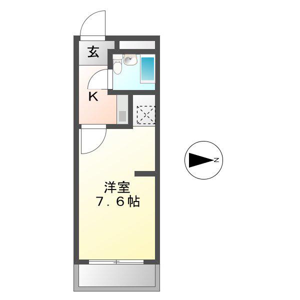CASA月ノ会(1K/1階)の間取り写真