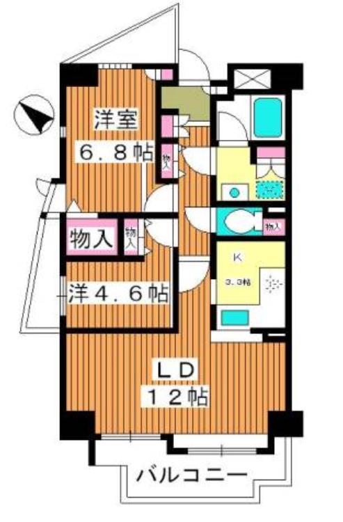 スポルク浮間(2LDK/7階)の間取り写真