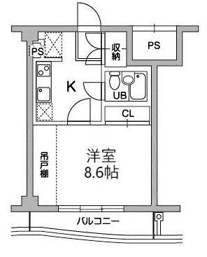 TS GARDEN稲城(1K/3階)の間取り写真