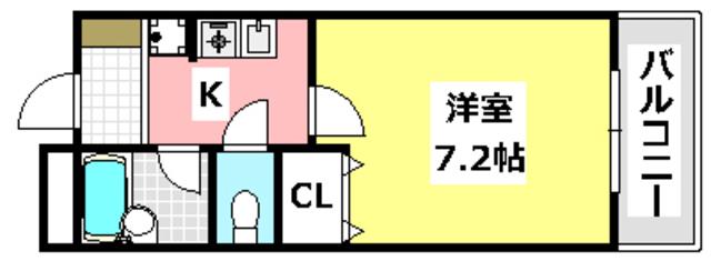 エアフォルク沢良宜(1K/1階)の間取り写真