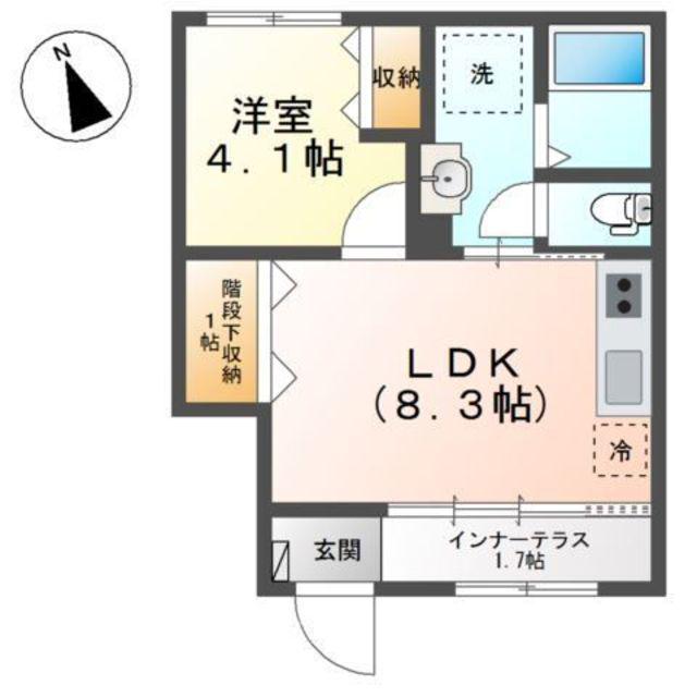 CASA・嶋(1LDK/1階)の間取り写真