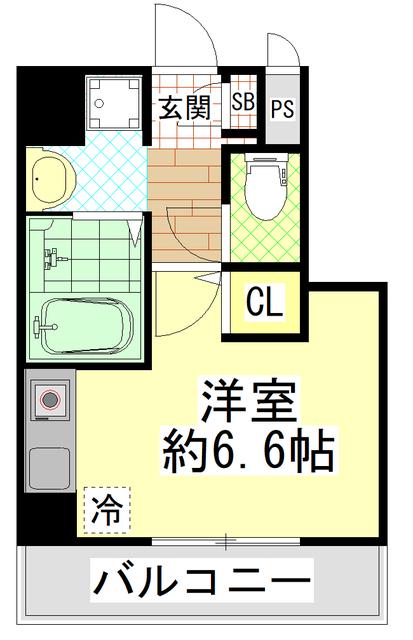 クレスト八尾(ワンルーム/3階)の間取り写真