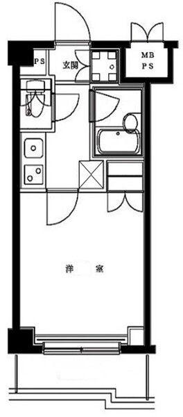 ルーブル南品川(1K/2階)の間取り写真