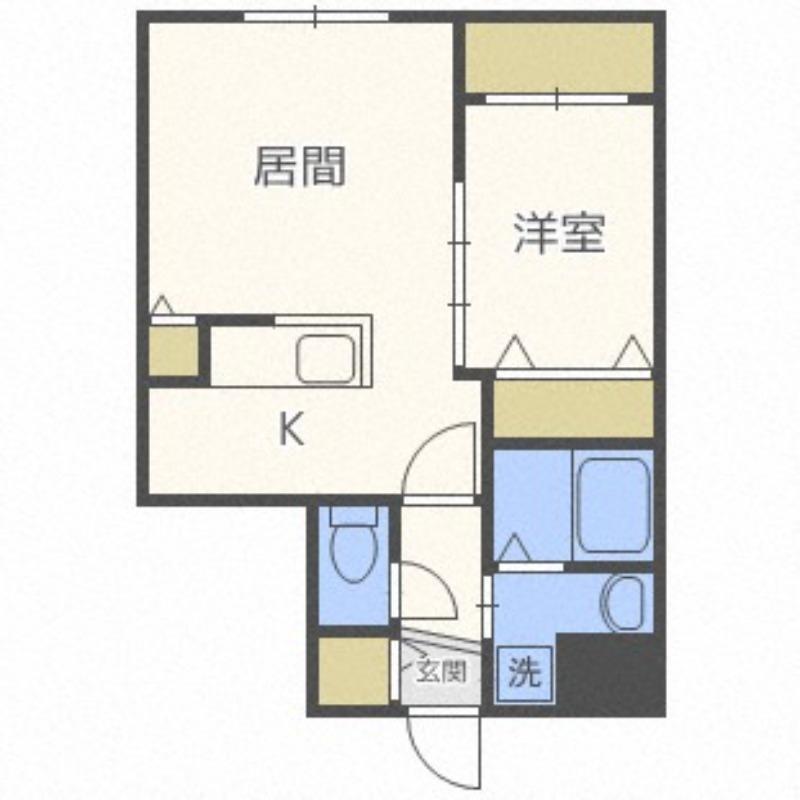 シマン美園(1LDK/3階)の間取り写真