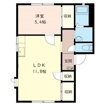 ヒロハウスII(1LDK/2階)の間取り写真