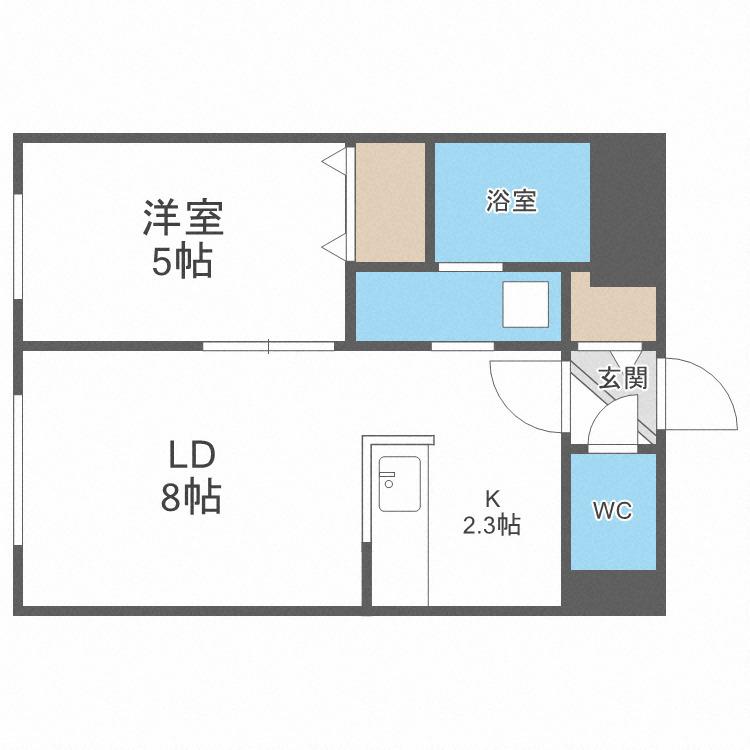オッペンハイム元町(1LDK/1階)の間取り写真