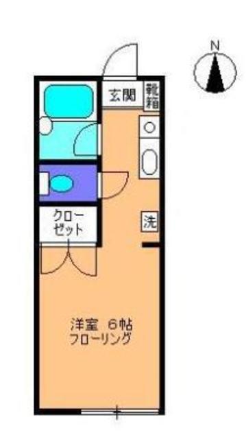 エステル堀之内(1K/1階)の間取り写真