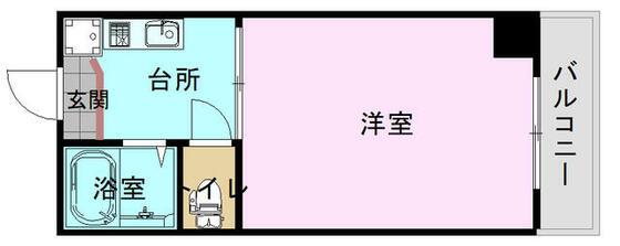 ハイロードビル(1K/4階)の間取り写真