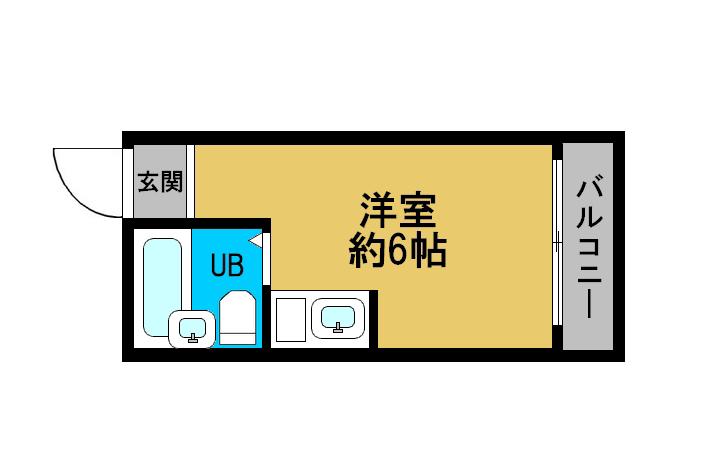 YOUハイム巽東(ワンルーム/3階)の間取り写真