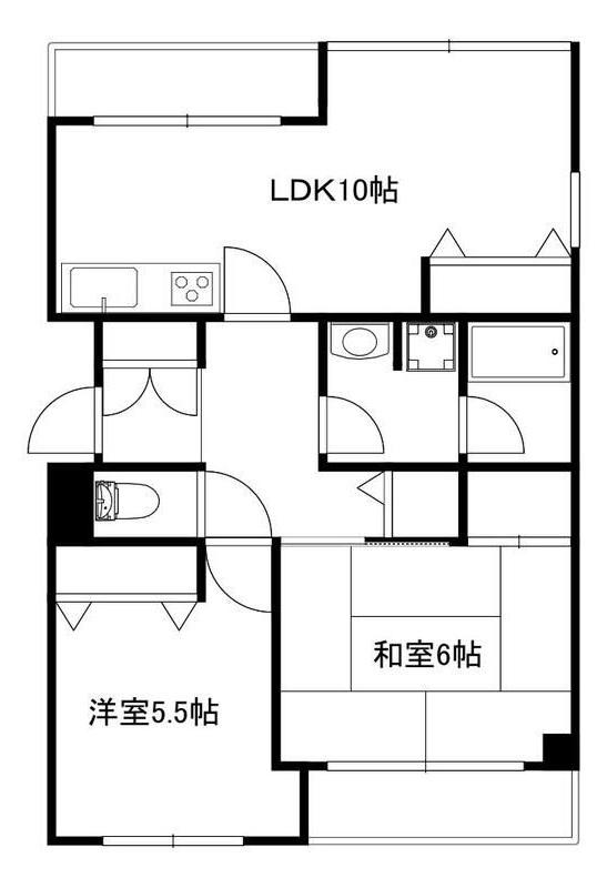 ボーリヴァージュ深谷(2LDK/3階)の間取り写真