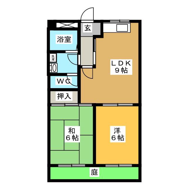 可児時田ハウス(2LDK/1階)の間取り写真
