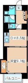 ヴィアーレ勾当台I(1DK/13階)の間取り写真