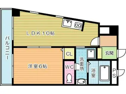 クローバージャパンビル(1LDK/6階)の間取り写真