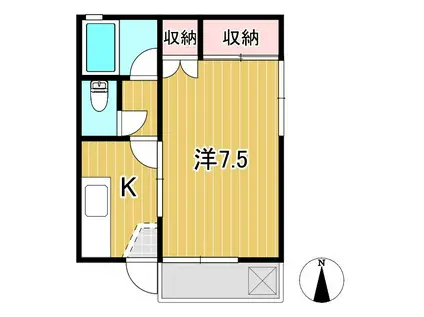 メゾンスズキ(1K/1階)の間取り写真