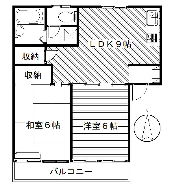 シンプルライフ南陽(2DK/1階)の間取り写真
